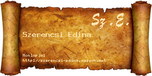 Szerencsi Edina névjegykártya